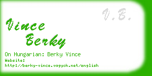 vince berky business card